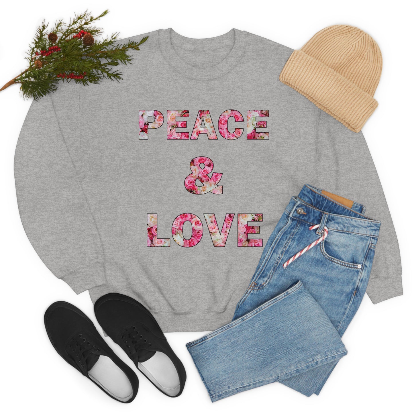 Peace & Love Crewneck Sweatshirt