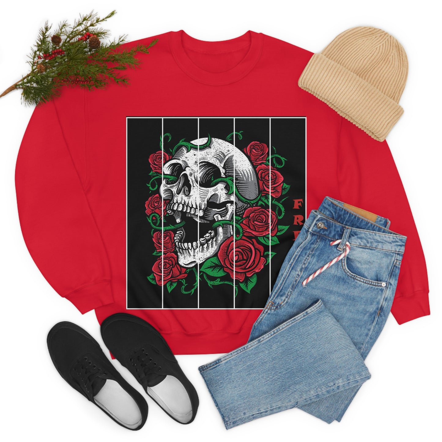 Freedom Death Roses Crewneck Sweatshirt