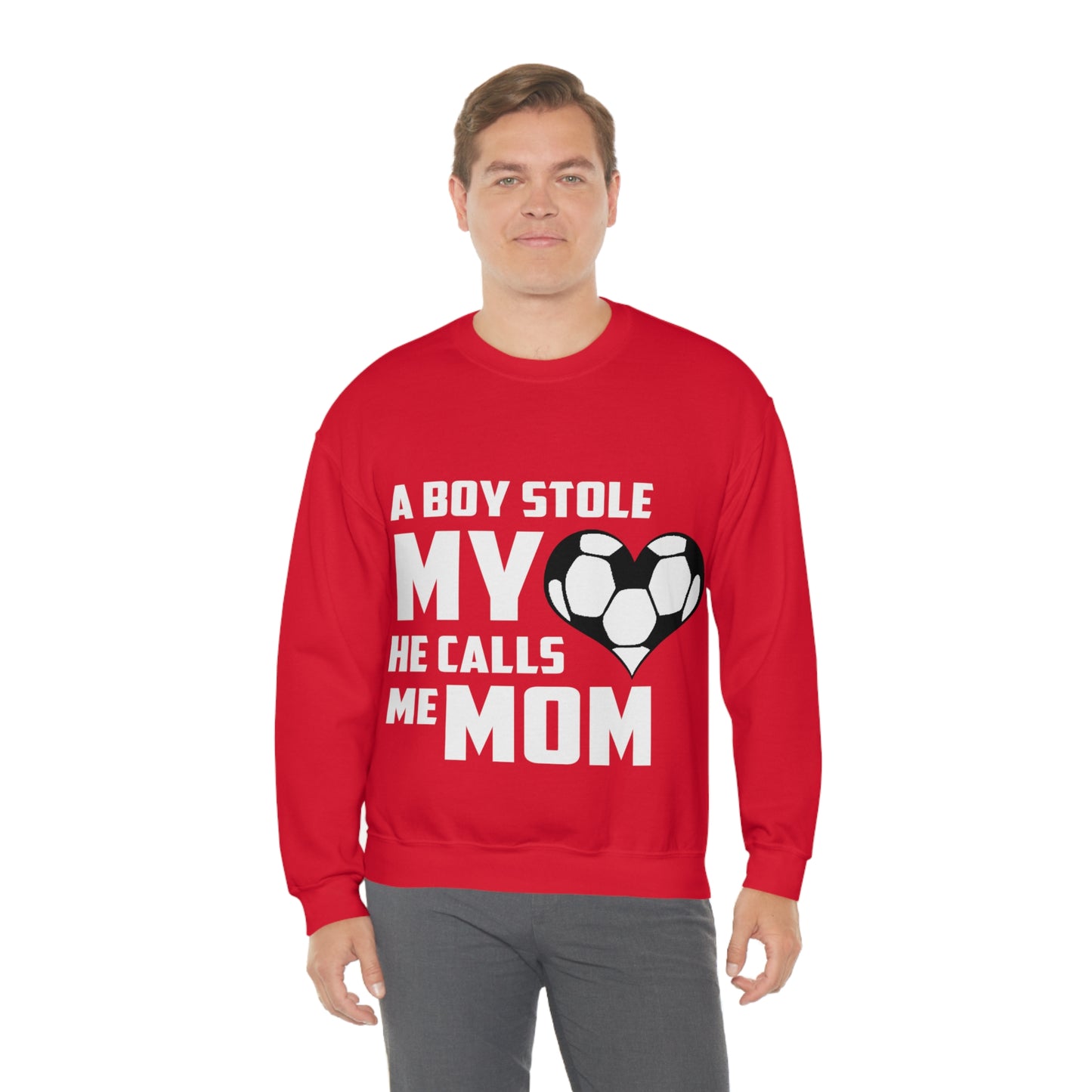 A boy stole my heart he calls me mom Crewneck Sweatshirt