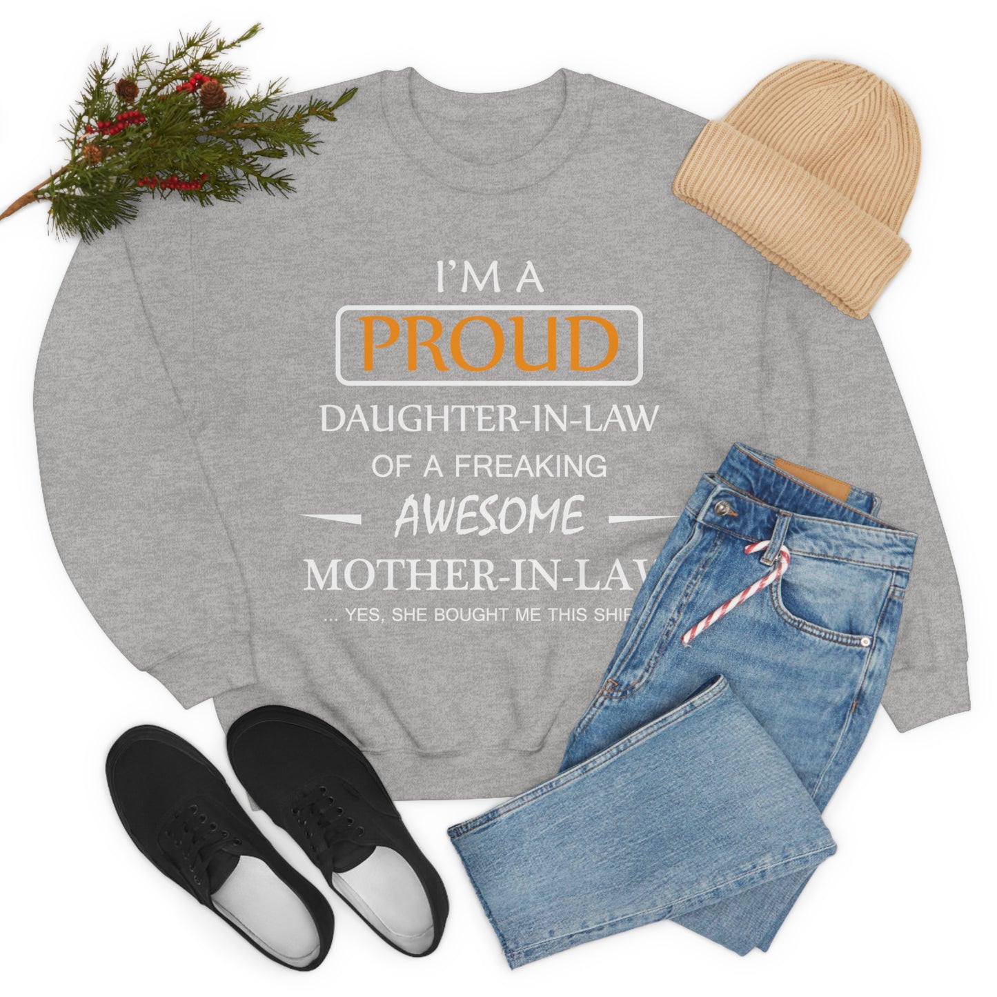 I'm A Proud Daughter in Law Crewneck Sweatshirt