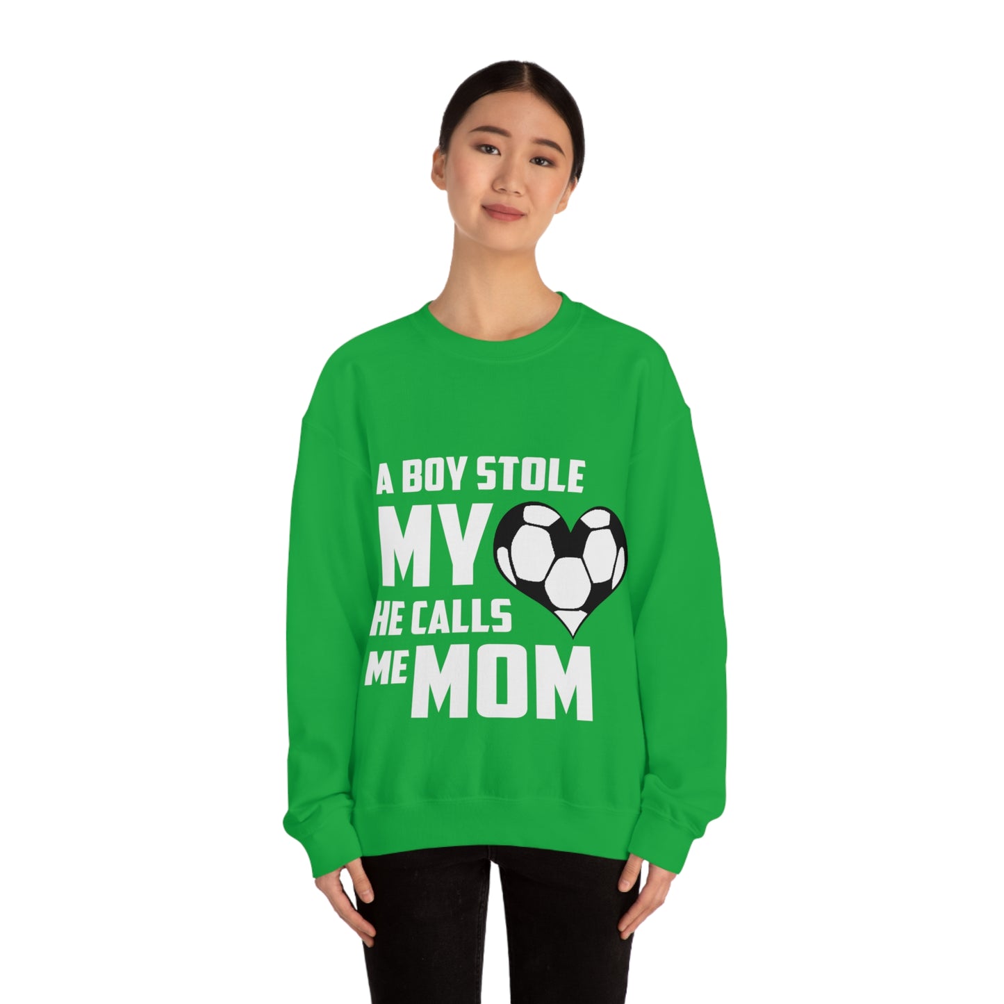 A boy stole my heart he calls me mom Crewneck Sweatshirt