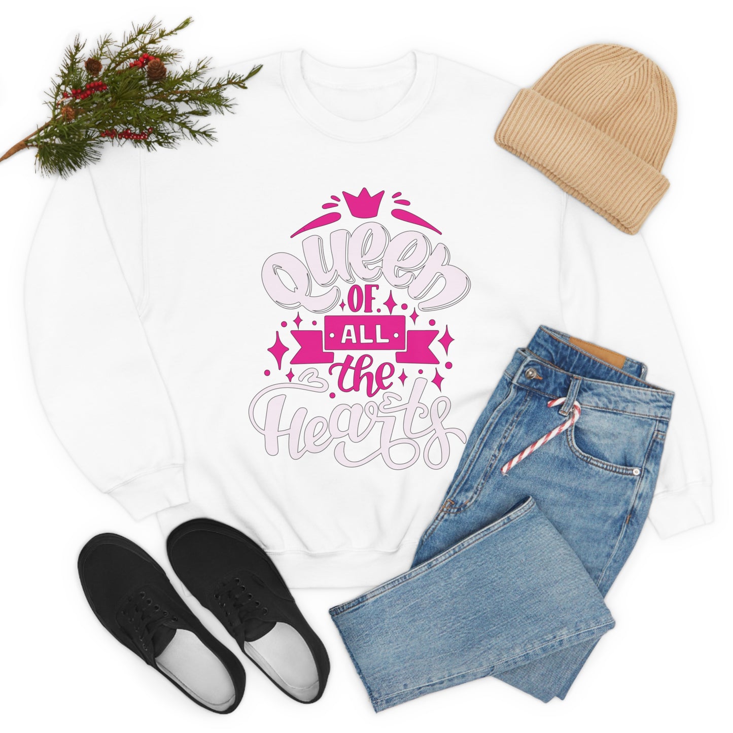 Queen of All The Hearts Crewneck Sweatshirt